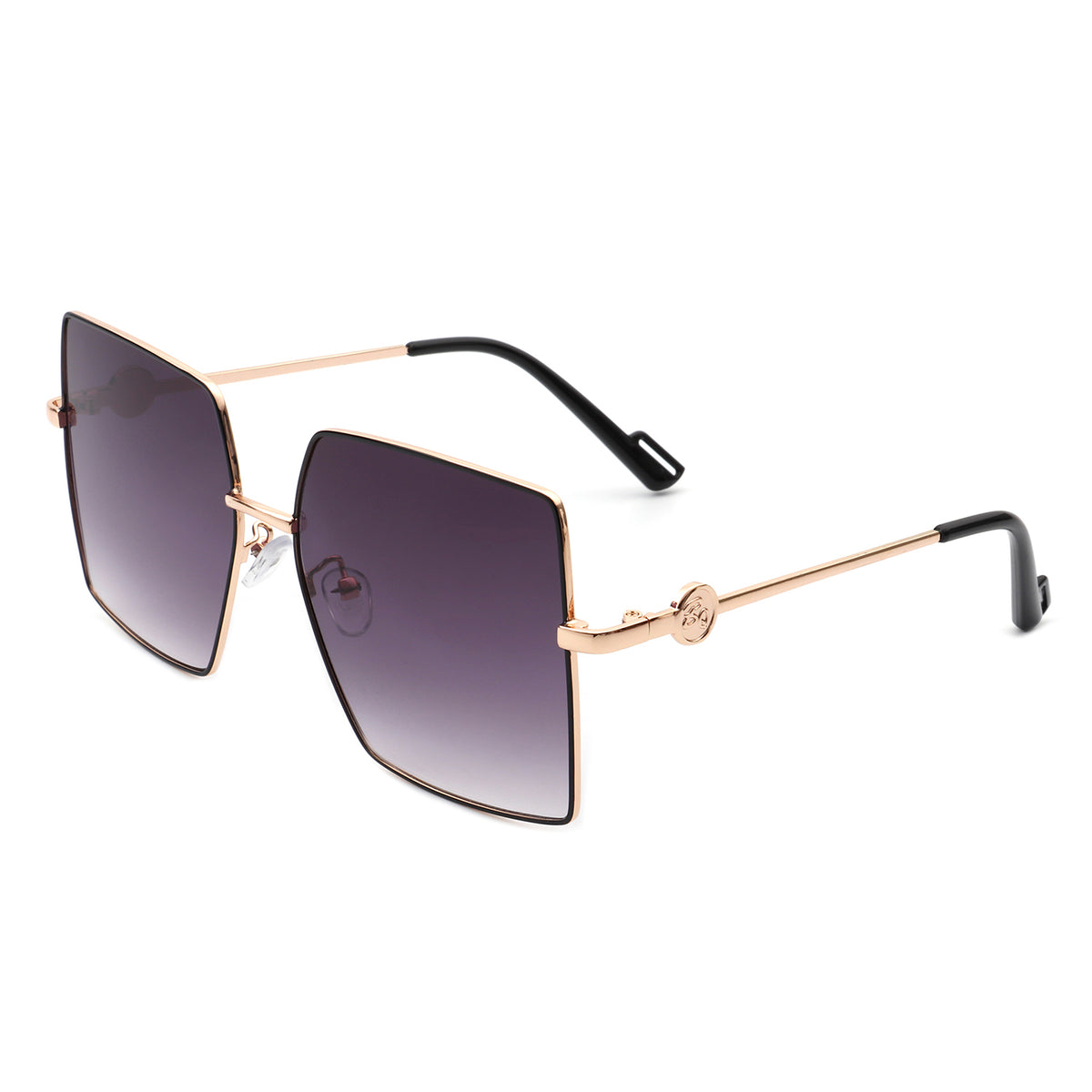 Tinted Square Oversize Flat Top Sunglasses