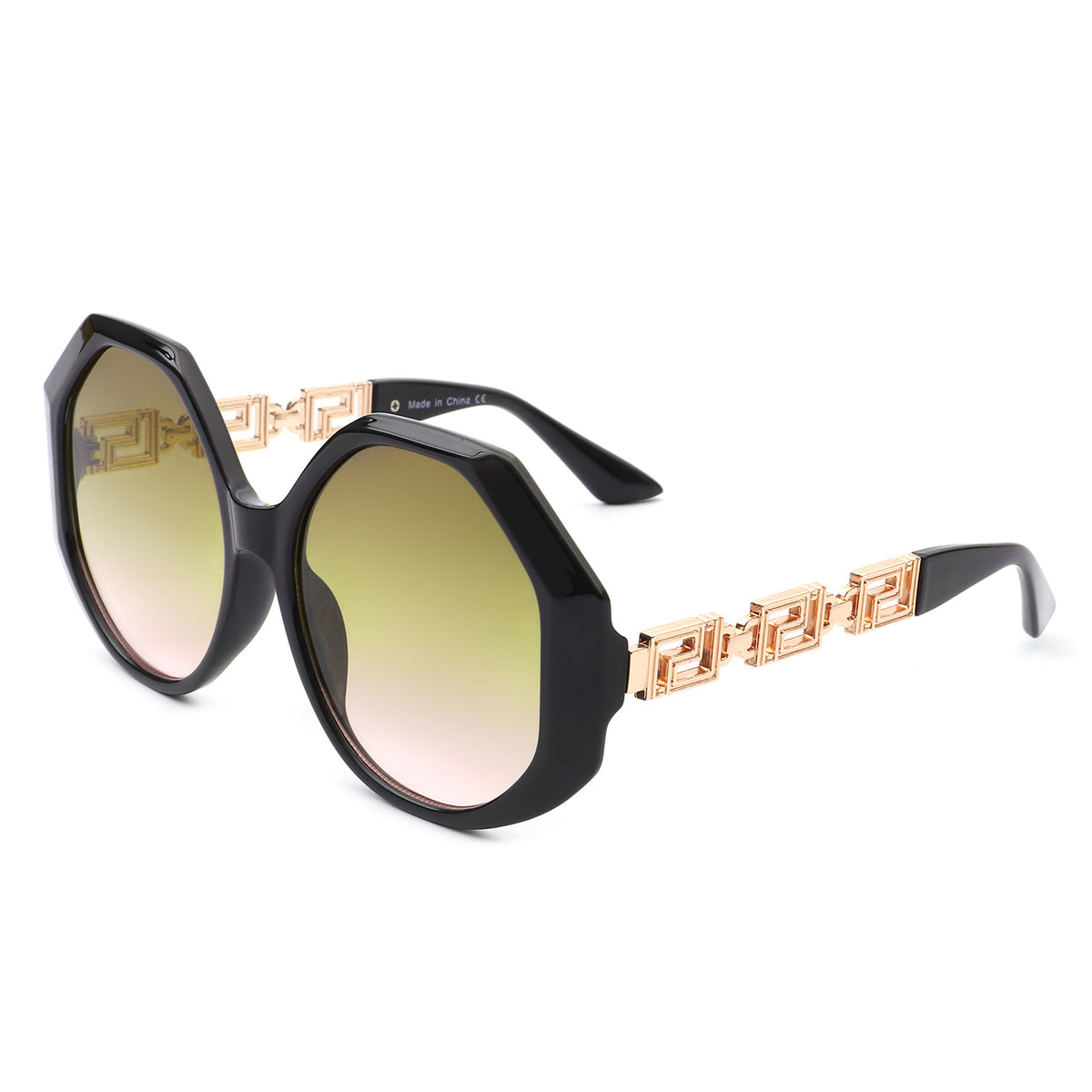 Geometric Oversize Round Sunglasses