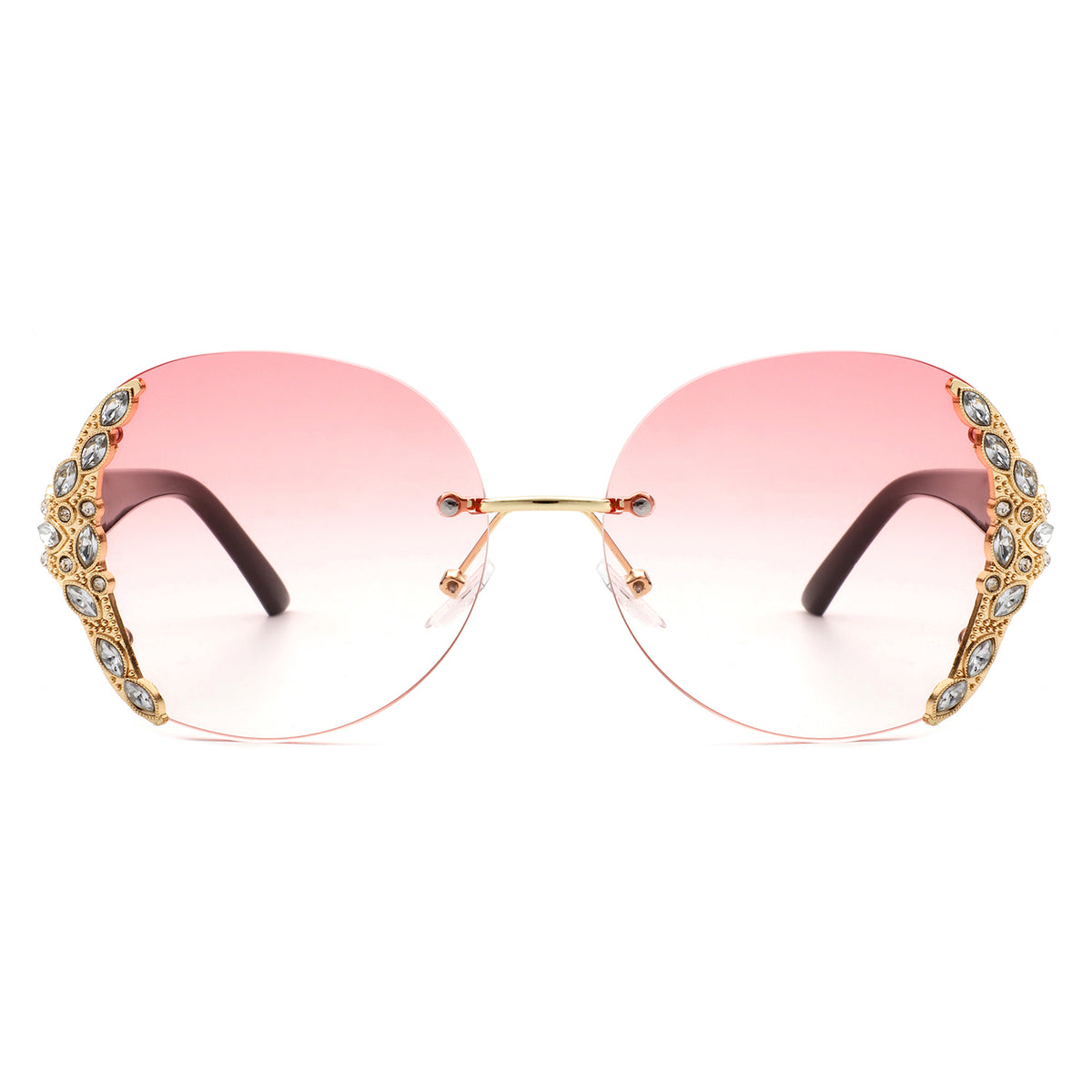 Oval Round Rhinestone Sunglasses