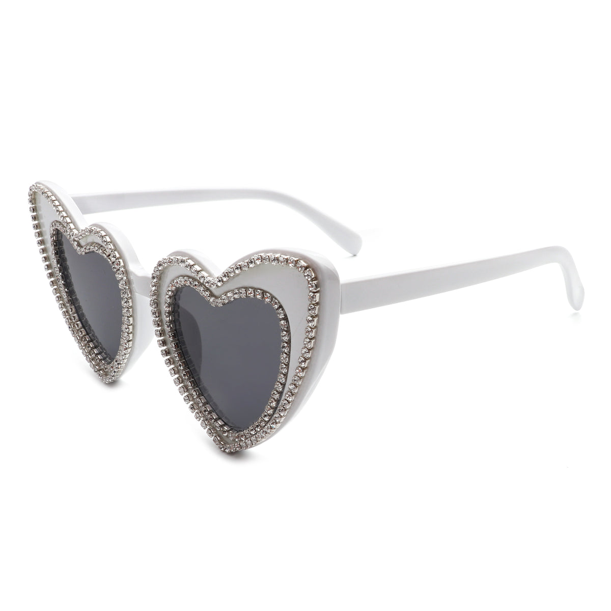 Rhinestone Glitter Heart Shaped Sunglasses